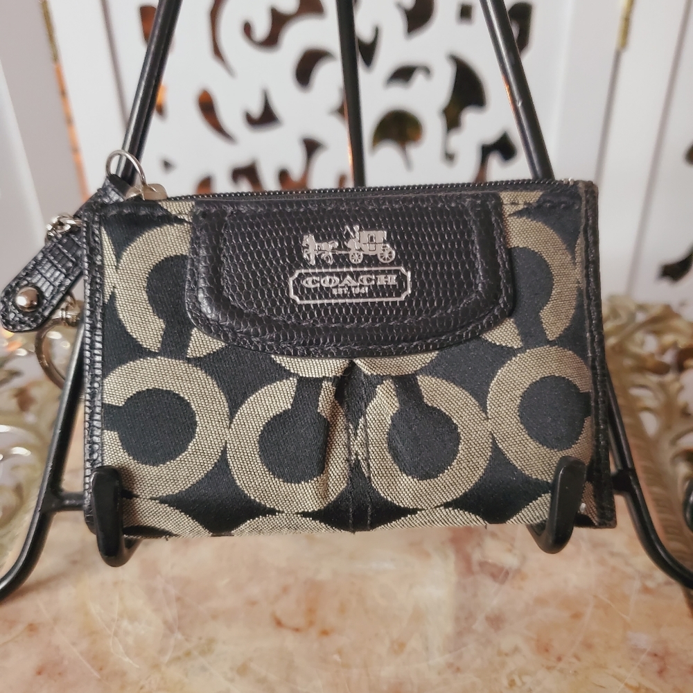 Coach Signature Coated Canvas Card Holder/Wallet
